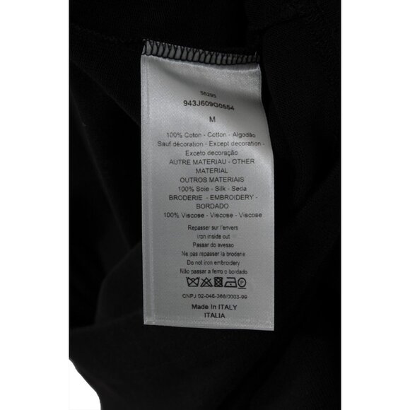 Dior Mens Raymond Pettibon Floral Poem Patch T Shirt Medium Black Cotton Silk - Picture 9 of 10